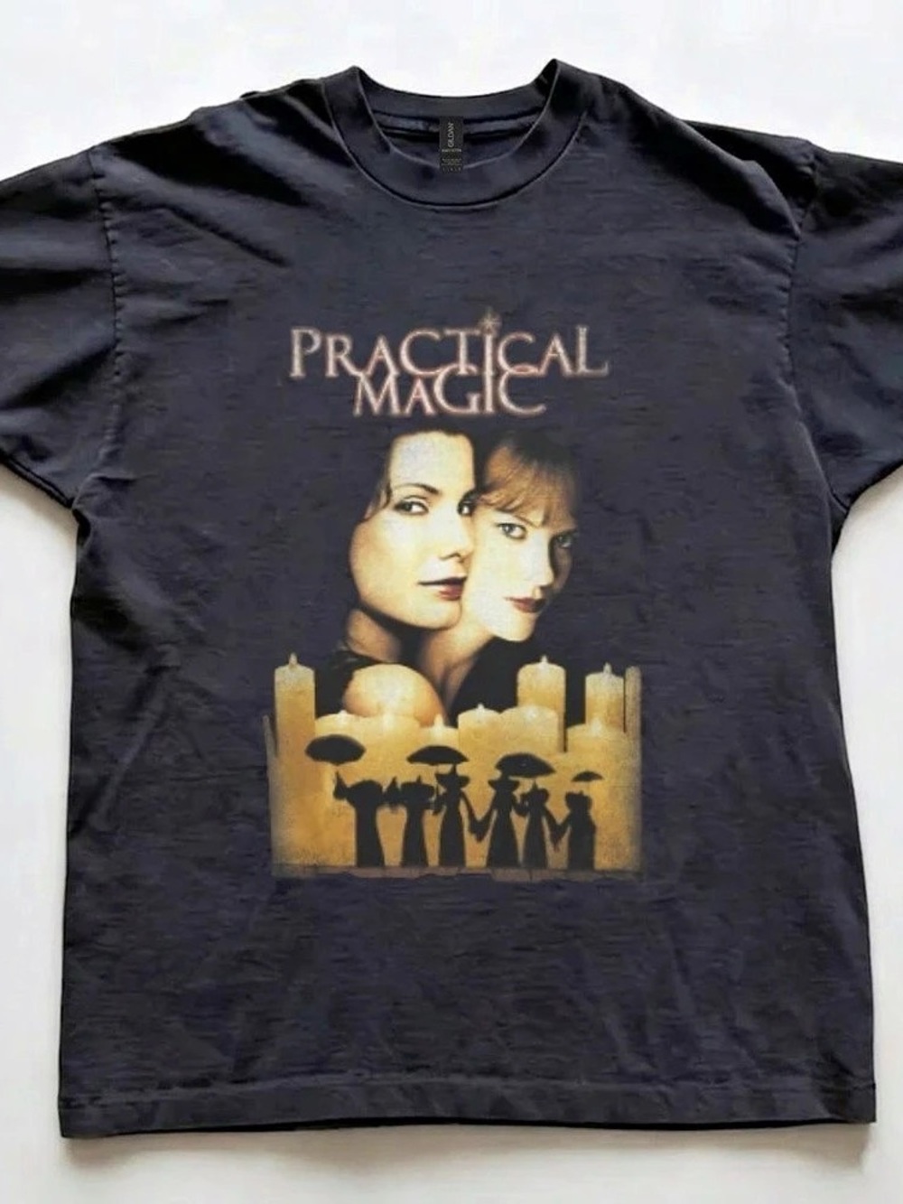 Gildan reprinted Practical Magic Movie Graphic T-Shirt Graphic Tee in Black